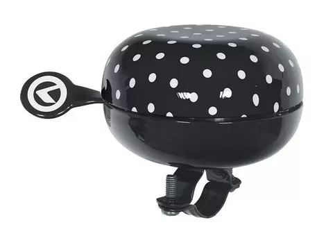 Звонок KELLYS Bell 80, 80 мм, сталь, "чёрный в горошек", Bell Bell 80 Black Dots