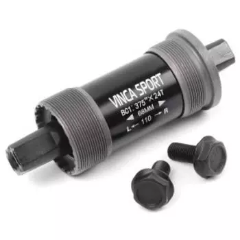 Велосипедная каретка-картридж "Vinca Sport"под квадрат,ось 110мм, стакан 68мм, черная, BB A110-68