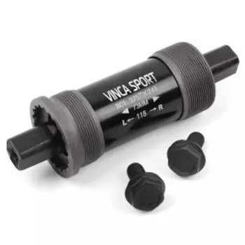 Велосипедная каретка-картридж "Vinca Sport"под квадрат,ось 118мм, стакан 73мм, черная, BB A 118-73