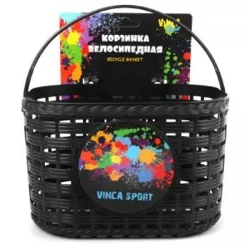 Велосипедная корзинка детская Vinca Sport на руль, с ручкой, черная, 200x140x125мм, P 08 Splash