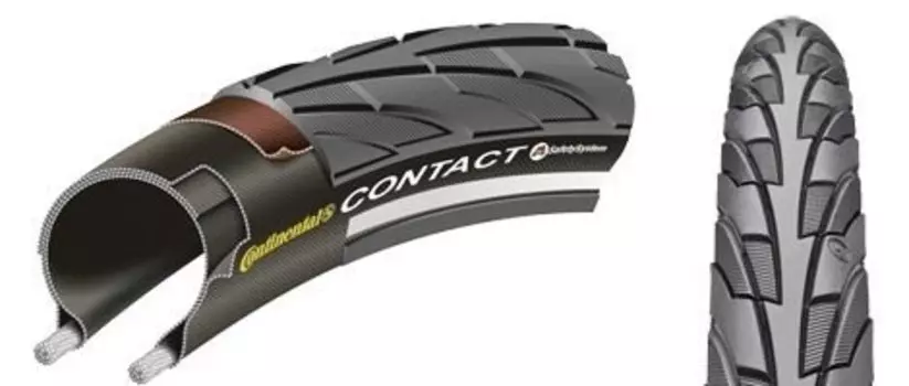 Велосипедная покрышка Continental Contact II, 700 x 28C, 28-622, с отражающей полосой