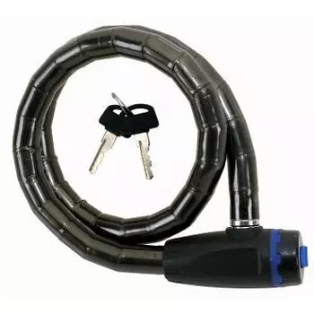 Велосипедный замок M-WAVE, цепь, на ключ, 18 х 800 мм, полупрозрачный, 5-230810