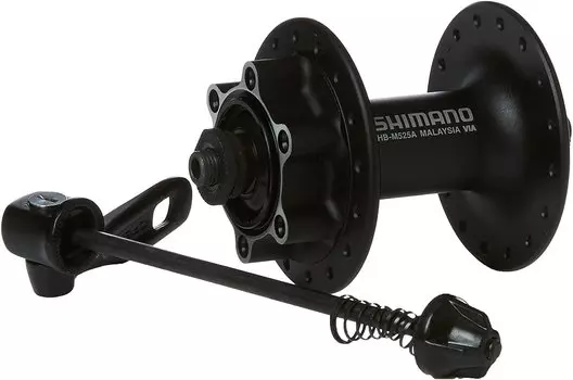 Велосипедная втулка Shimano DEORE EHBM525ABLS, передняя, 32 отверстий, под дисковый тормоз, эксцентрик, чёрный, 2-987