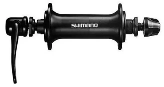 Велосипедная втулка Shimano TX500, передняя, 32 отверстий, v-brake, гайки, чёрный, EHBTX500EL
