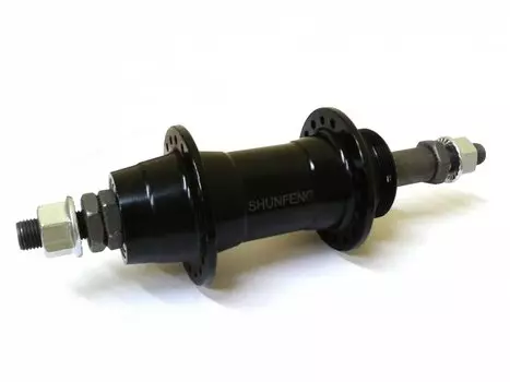 Велосипедная втулка SHUNFENG, передняя, 36H, на гайках, чёрная, SF-A201F
