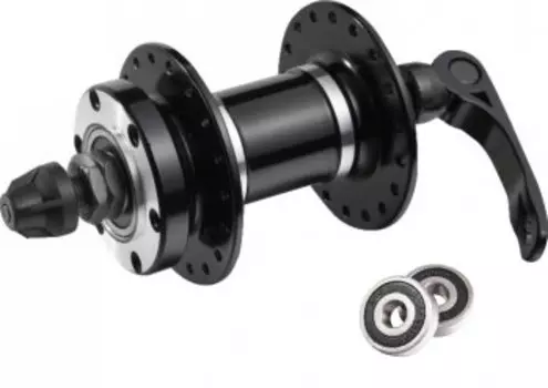 Велосипедная втулка TBS, передняя, 32H, с эксцентриком, на промподшипниках, под диск, чёрная, SF-A236F