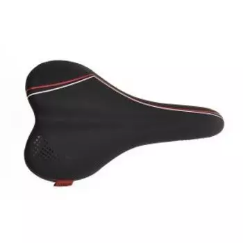 Велосипедное седло Vinca Sport 258*160 мм, европодвес, черное с красным, VS 04 calypso black/red