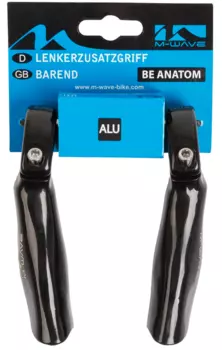 Рога M-WAVE, алюминий, прямые, короткие, анатомические, черные , 5-408167