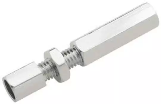 Велосипедный болт регулировки натяжения троса ELVEDES, М6, винтовой, латунь, серебристый, ELV1073