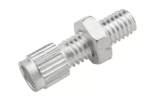 Велосипедный болт регулировки натяжения троса ELVEDES, М6, алюминий, серебристый, ELV1090