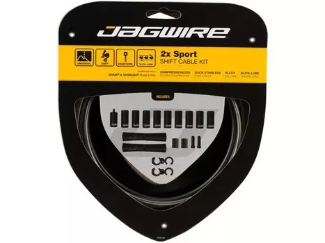 Велосипедный набор рубашек и тросиков переключения JAGWIRE Sport Shift Kit 2X, ледяной серый, UCK312