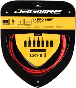 Велосипедный набор рубашек и тросиков переключения JAGWIRE Pro Shift Kit 1X, красный, PCK554