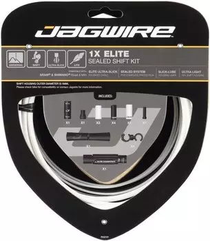 Велосипедный набор рубашек и тросиков переключения JAGWIRE Elite Sealed Shift Kit 2X, белый, SCK001