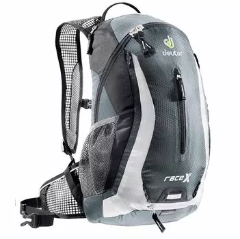 Велосипедный рюкзак Deuter Race X, с чехлом, 44х24х18, 12 л, серый/белый, 32123_4111