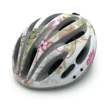 Велошлем Etto Kolibri, цвет белый с золотым орнаментом "белая роза", S/M (54-57см), 360167