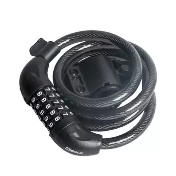 Велосипедный замок 4Bike 501, тросовый, кодовый, 12x1200, черный, ARV-501-BLK-1200