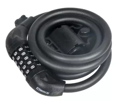 Велосипедный замок 4Bike 501, тросовый, кодовый, 12x1800, матовый черный, ARV-JJ-501-BLK-1800