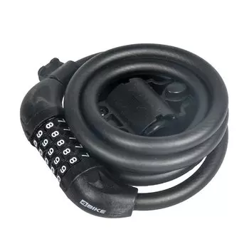 Велосипедный замок 4Bike 501, тросовый, кодовый, 12x1800, матовый черный, ARV-501-BLK-1800