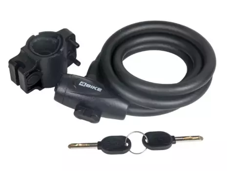 Велосипедный замок 4Bike 588, тросовый, на ключ, 12x1500, матовый черный, ARV-JJ-588-BLK-1500