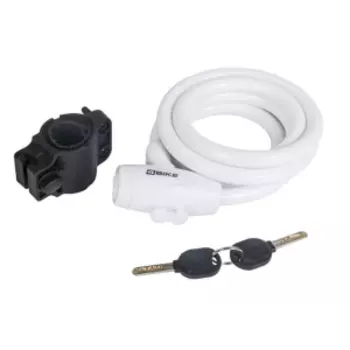 Велосипедный замок 4Bike 588, тросовый, на ключ, 12x1800, белый, ARV-JJ-588-WHT-1800