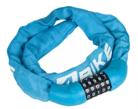 Велосипедный замок 4Bike 601, цепь, кодовый, 6x1000, синий, ARV-JJ-601-BLU