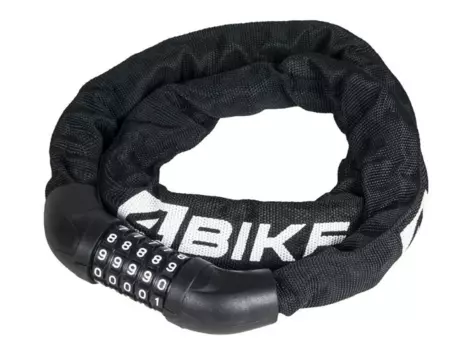 Велосипедный замок 4Bike 601, цепь, кодовый, 6x1000, черный, ARV-601-BLK