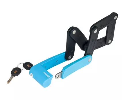 Велосипедный замок 4Bike JJ-T602, мото/вело, складной, стальной, на ключ, синий, ARV-JJ-T602-BLU