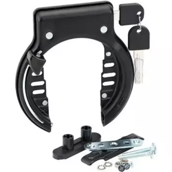 Велосипедный замок 94791, стационарный, на раму, блокировка колеса, блистер, черный, 4630031487912