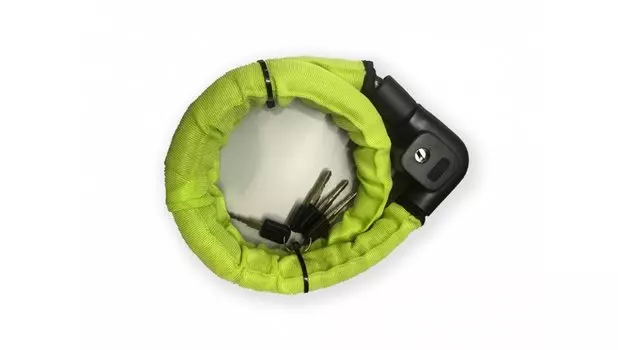 Велосипедный замок AUTHOR ACL-80, тросовый, на ключ, с защитным колпачком, 22 х 1000 мм, неоновая оплетка, 8-17060901