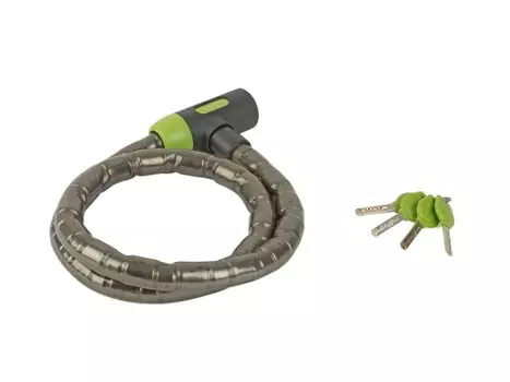 Велосипедный замок AUTHOR ACL-90 C-Armored, тросовый, на ключ, 22х1200мм, black/green, 8-17060909