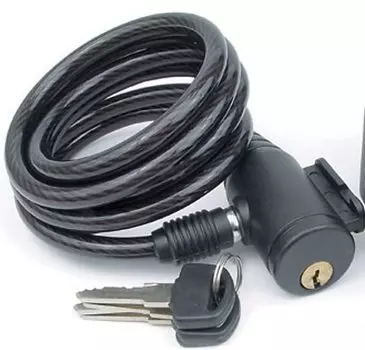 Велосипедный замок AUTHOR ASL-31, тросовый, на ключ, с креплением, 8 х 1500 мм, полупрозрачный, 8-17060152