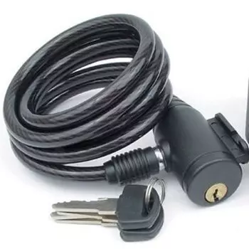 Велосипедный замок AUTHOR ASL-31, тросовый, на ключ, с креплением, 8 х 1500 мм, полупрозрачный, 8-17060152