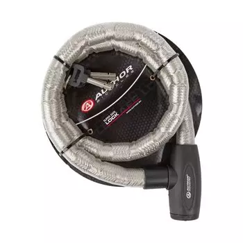 Велосипедный замок AUTHOR ASL-39, тросовый, на ключ, 22 х 1000мм, серебристый, 8-17060405