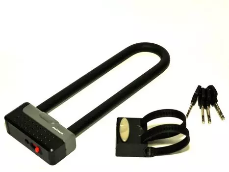 Велосипедный замок AUTHOR AUL CliffSM, U-lock, на ключ, с креплением, 50 х 230мм, черный, 8-17064020