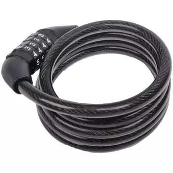 Велосипедный замок BBB 2019 bicyclelock QuickCode Coil cable тросовый, кодовый, 8 x 1200mm, черный, BBL-66