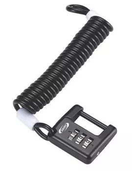 Велосипедный замок BBB MiniSafe Coil тросовый, кодовый, 3 х 1200 мм, черный, BBL-52