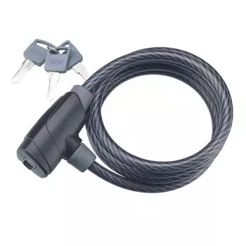 Велосипедный замок BBB PowerSafe, тросовый, на ключ, 8 x 1500 мм, черный, BBL-31