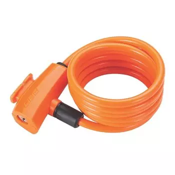 Велосипедный замок BBB QuickSafe, тросовый, на ключ, 8 x 1500 мм, оранжевый, BBL-61
