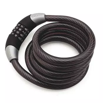 Велосипедный замок Giant Surelock Flex-Comb, тросовый, кодовый, 10мм x 185см, черный, 590723