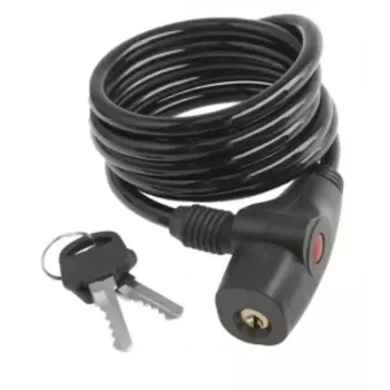 Велосипедный замок GOLDEN KEY, тросовый, на ключ, 8 х 1200 мм,, черный, GK102.106