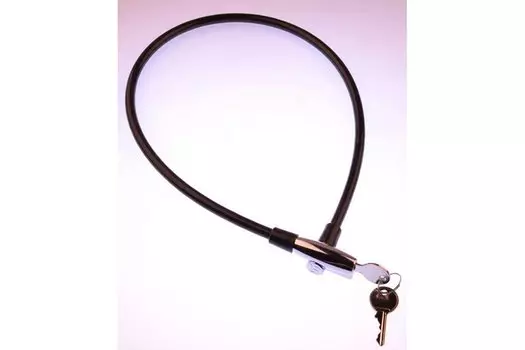 Велосипедный замок JOY KIE 80cm(31"), на ключ, тросовый, 6мм, в оплетке, черный, JK-103.101