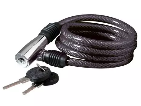 Велосипедный замок KELLYS KLS Beat, тросовый, на ключ, 8 х 1000 мм, чёрный, Cable Lock KLS Beat чёрный