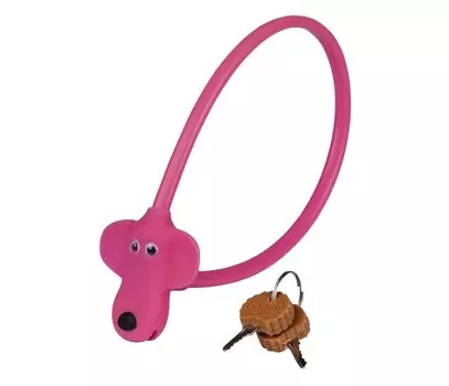 Велосипедный замок KELLYS (KLS) KIDDY, тросовый, на ключ, 8 х 450 KLS Kiddy (розовый, KLS Kiddy)