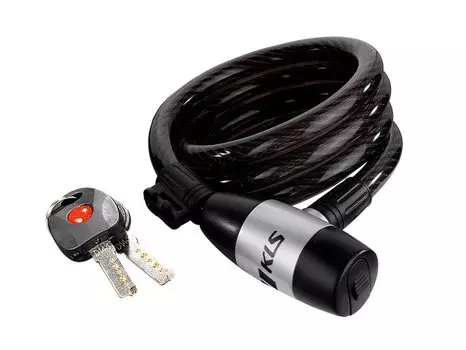 Велосипедный замок KELLYS KLS Recoil, тросовый, на ключ, 5,6 х 12 х 1200 мм, черный, Cable Lock KLS Recoil 120см