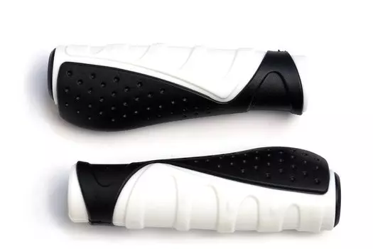 Грипсы велосипедные TRIX MTB HL-G301 130mm, эргономические, резина, черно\белые, HL-G301black\white