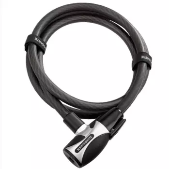 Велосипедный замок Kryptonite KryptoFlex 1518 тросовый, на ключ, серый/черный, УТ000318042