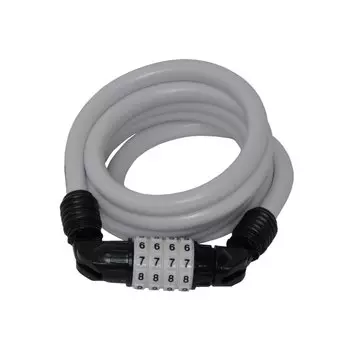 Велосипедный замок M-WAVE, тросовый, кодовый, 10 х 1500 мм, белый, 6-150207