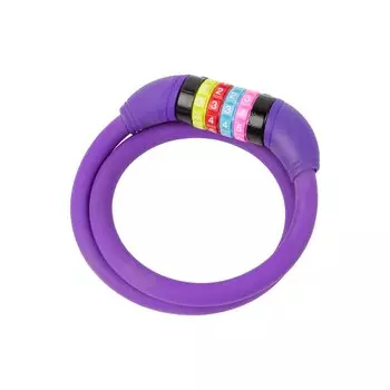 Велосипедный замок M-WAVE, тросовый, кодовый, (цветные символы) 12 х 650мм, ФИОЛЕТОВЫЙ, 5-231059