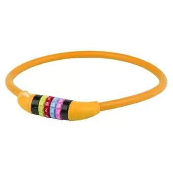 Велосипедный замок M-WAVE, тросовый, кодовый, (цветные символы) ОРАНЖЕВЫЙ, 5-231057