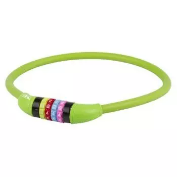 Велосипедный замок M-WAVE, тросовый, кодовый, (цветные символы) 12 х 650мм, ЗЕЛЕНЫЙ, 5-231055